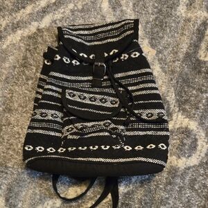 Black and White Patterned Women's Backpack